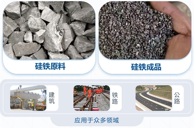 齒輥破碎硅鐵前后對比圖 齒輥破碎硅鐵前后對比圖