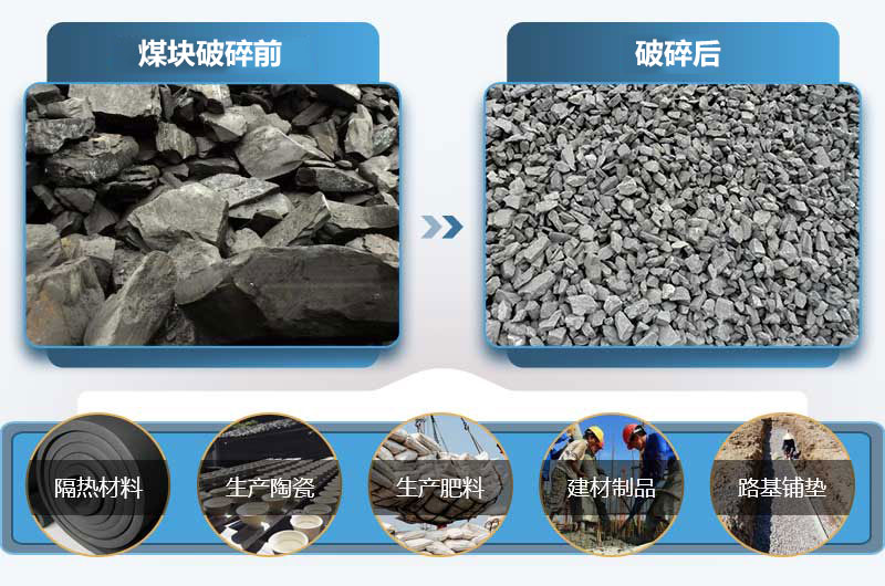 大塊煤破碎前后 大塊煤破碎前后