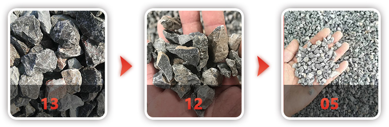 破碎后的多種規(guī)格石料呈現(xiàn) 破碎后的多種規(guī)格石料呈現(xiàn)