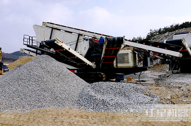 移動生產線設備生產石子現場 移動生產線設備生產石子現場