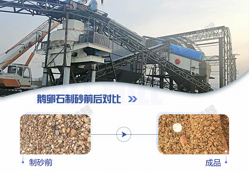 鵝卵石制砂前后對比 鵝卵石制砂前后對比