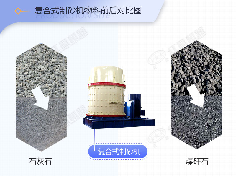 復(fù)合式制沙機(jī)碎沙前后對(duì)比照 復(fù)合式制沙機(jī)碎沙前后對(duì)比照